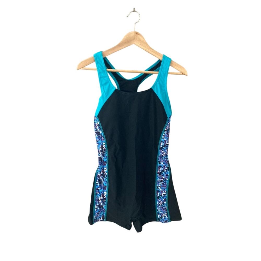 Beautyin NEW Women Athletic One Piece Boyleg Racerback Swimming Bathing Suit Med